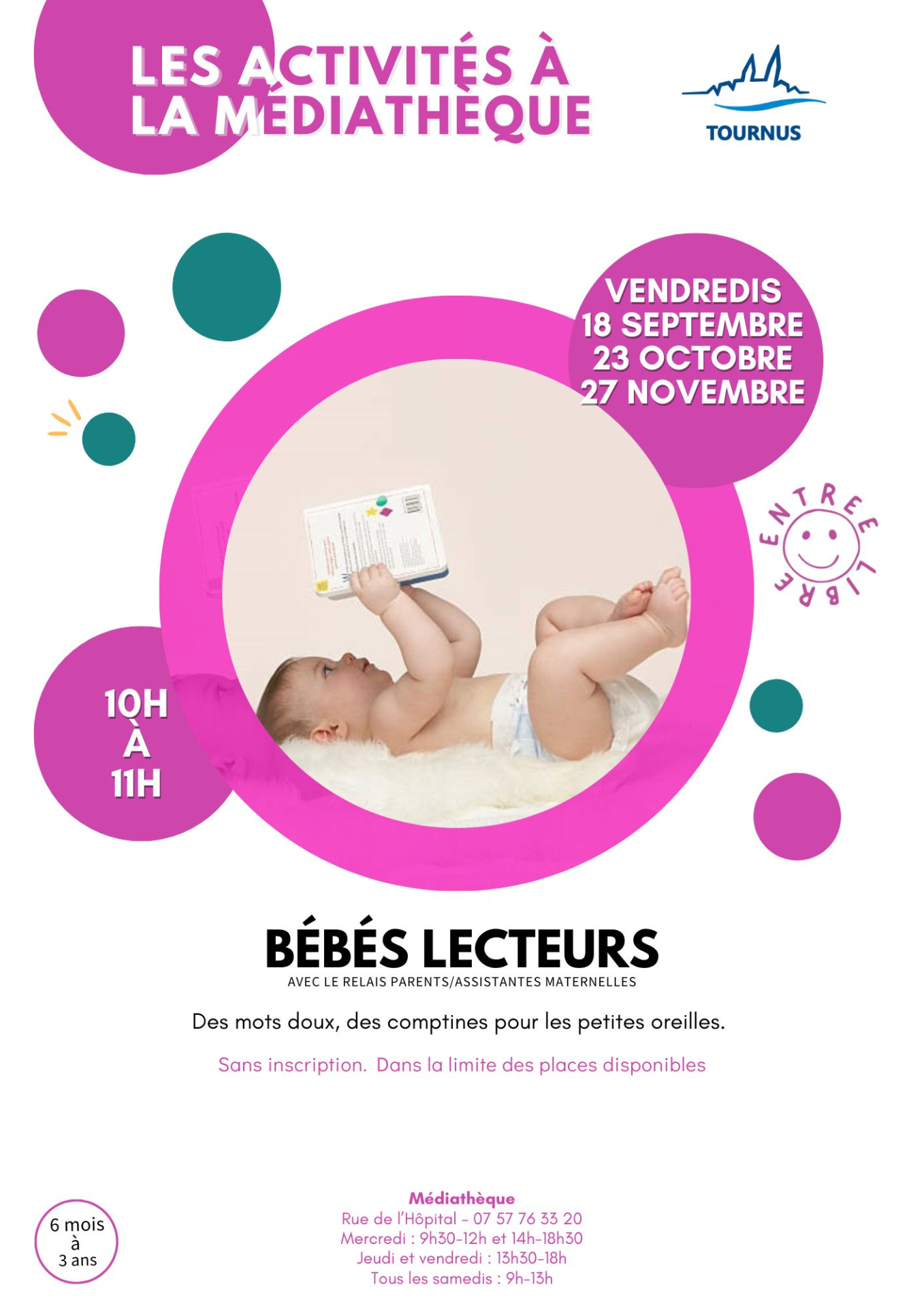 Activités à la médiathèque : Bébés lecteurs pour les tout-petits