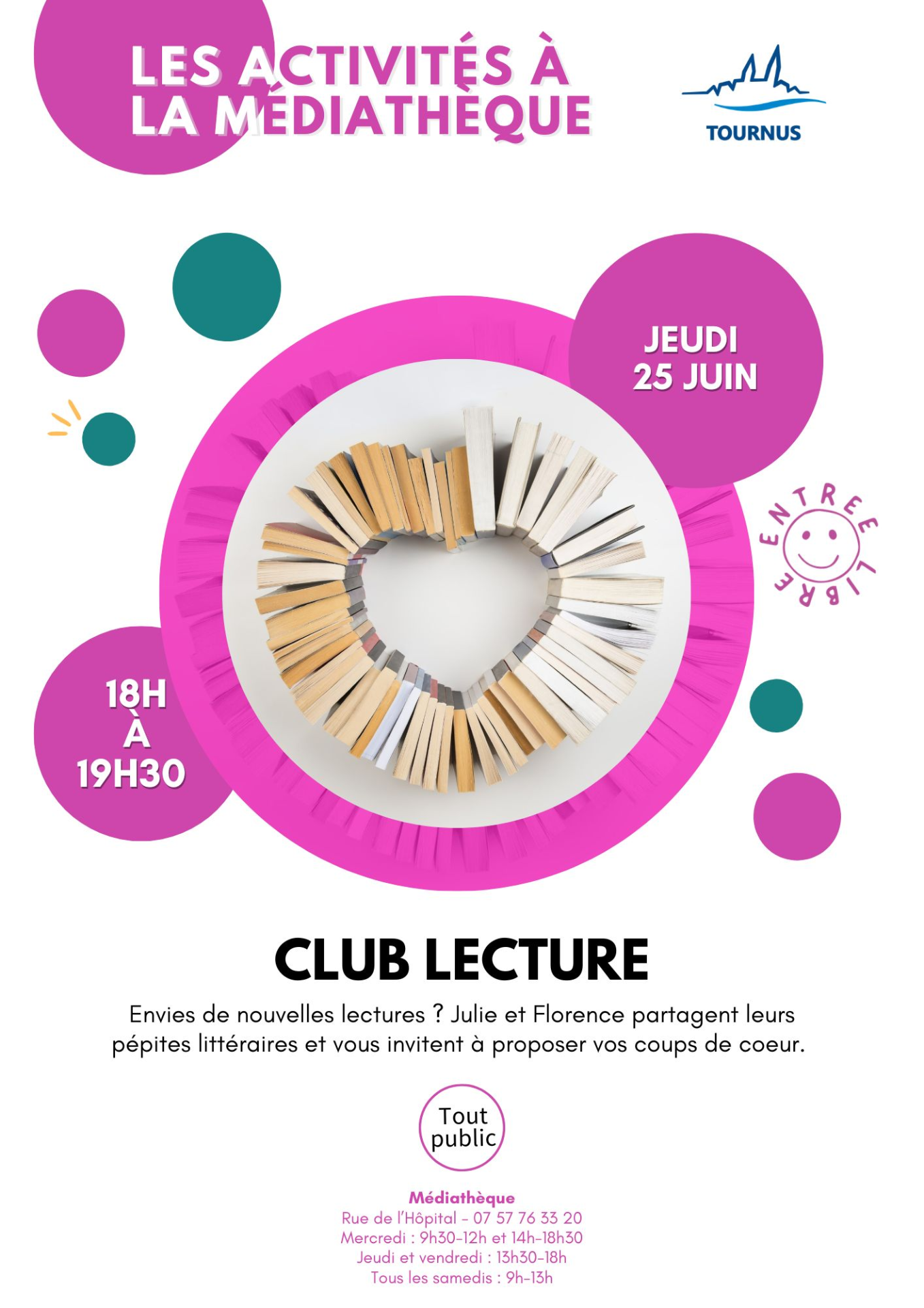 Activités à la médiathèque : club lecture