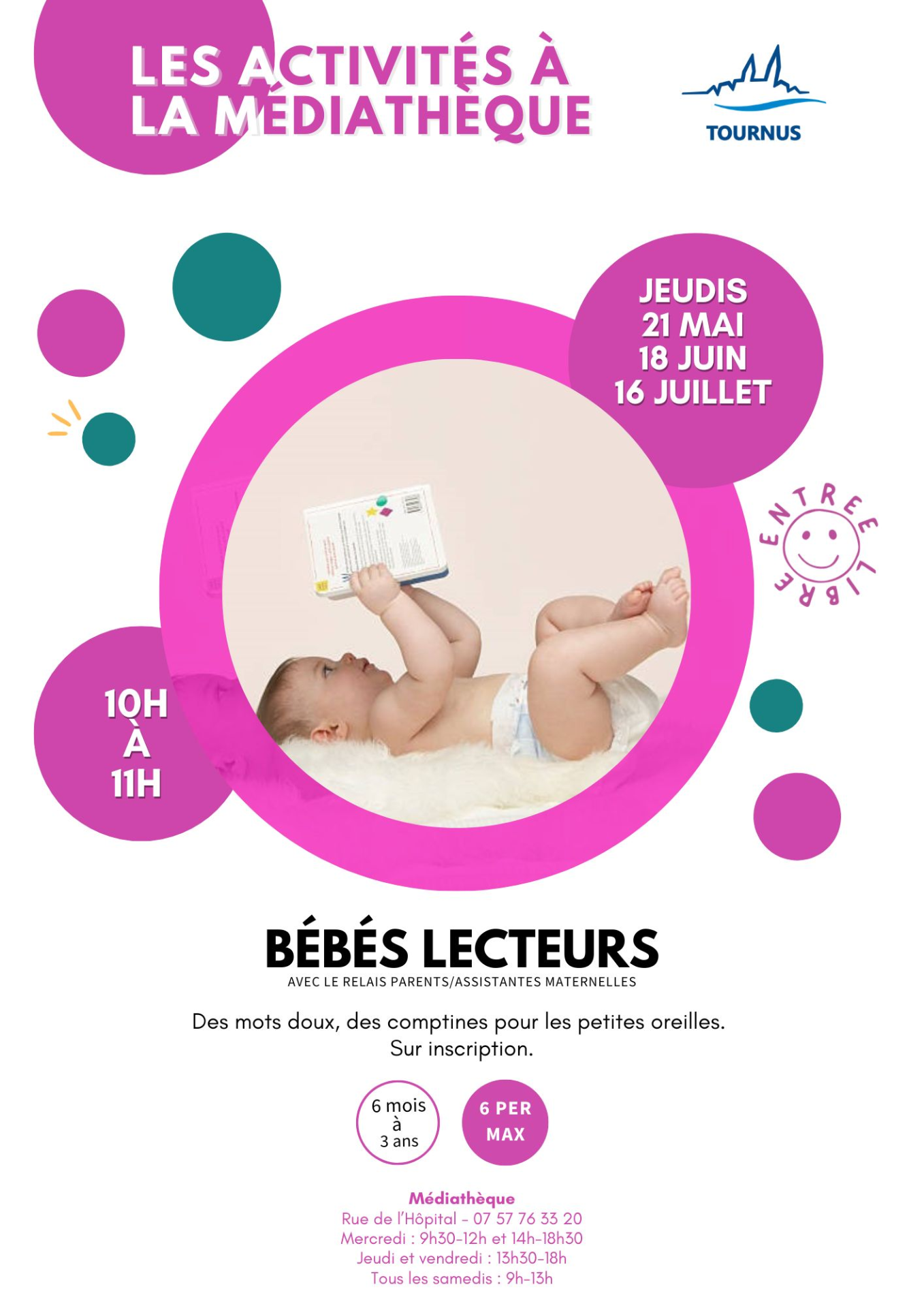 Activités à la médiathèque : Bébés lecteurs pour les tout-petits