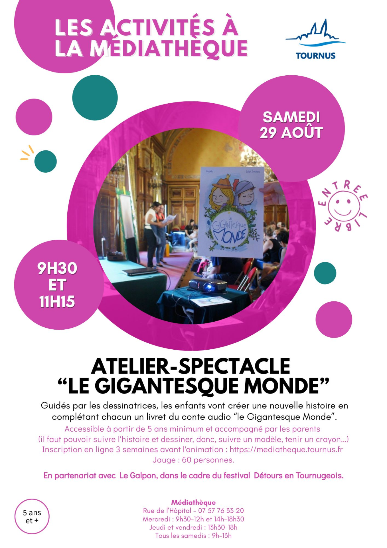 Activités à la médiathèque : atelier-spectacle « Le Gigantesque Monde »