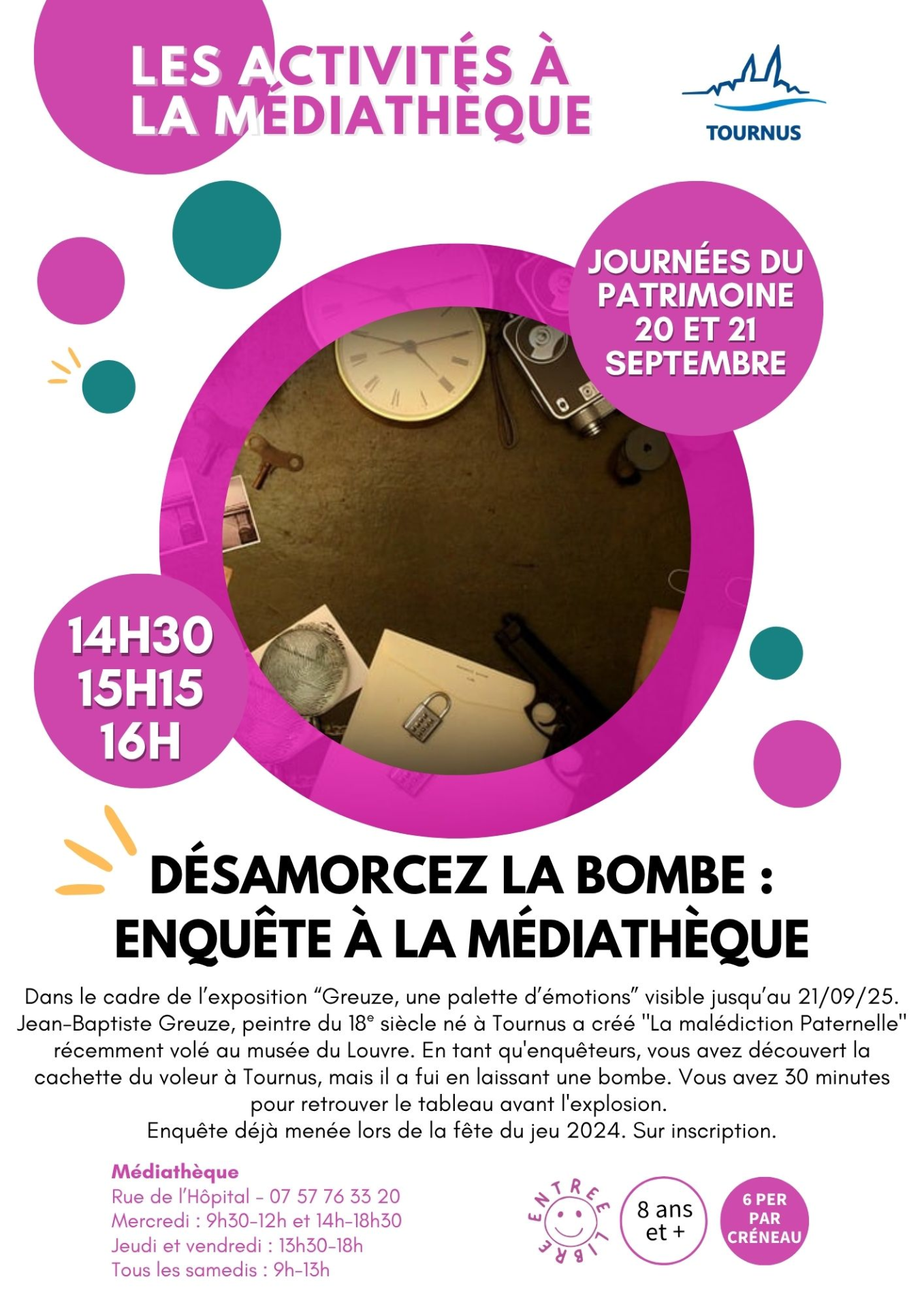 Activités à la médiathèque : désamorcez la bombe : enquête à la médiathèque