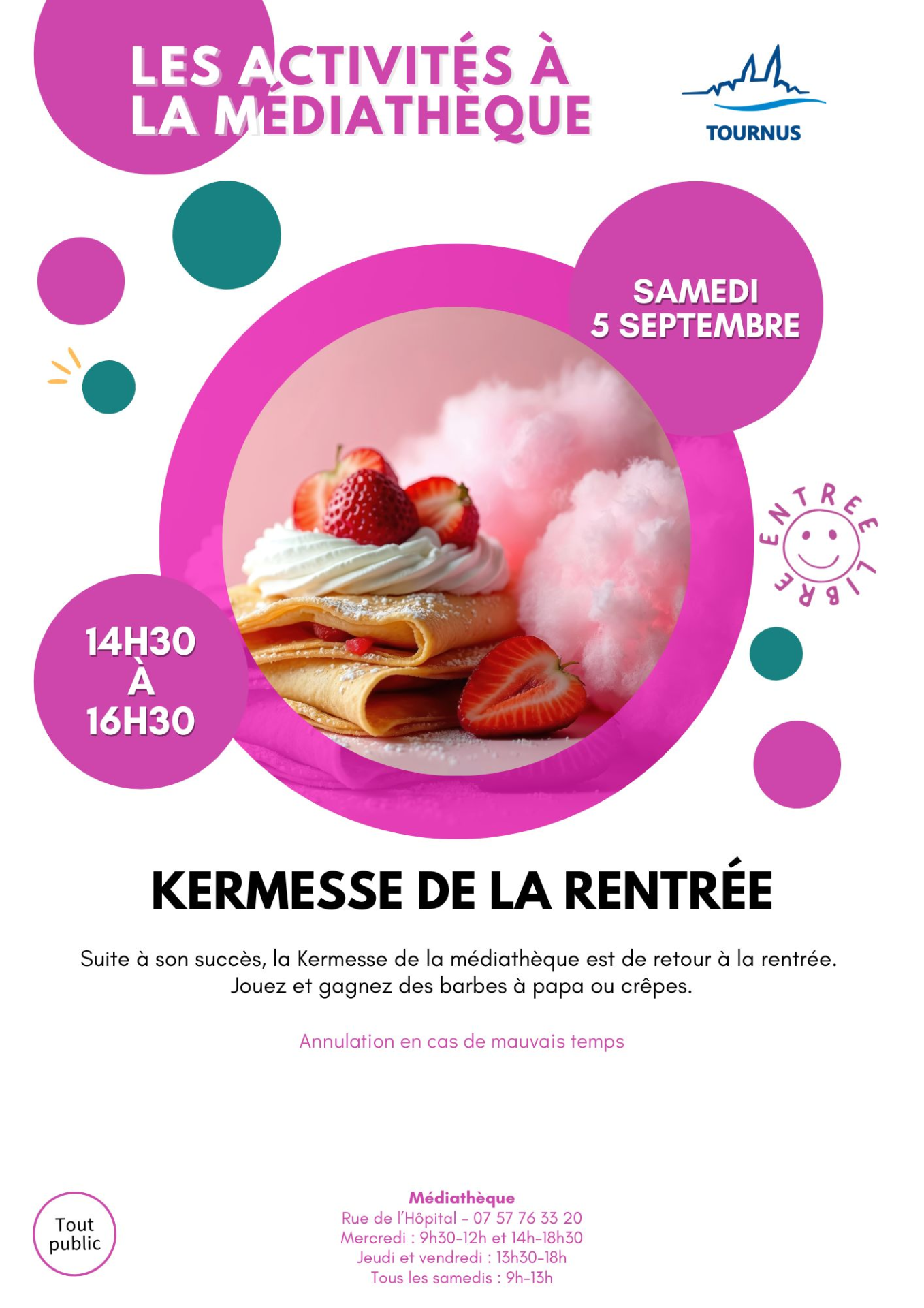 Activités à la médiathèque : kermesse de la rentrée