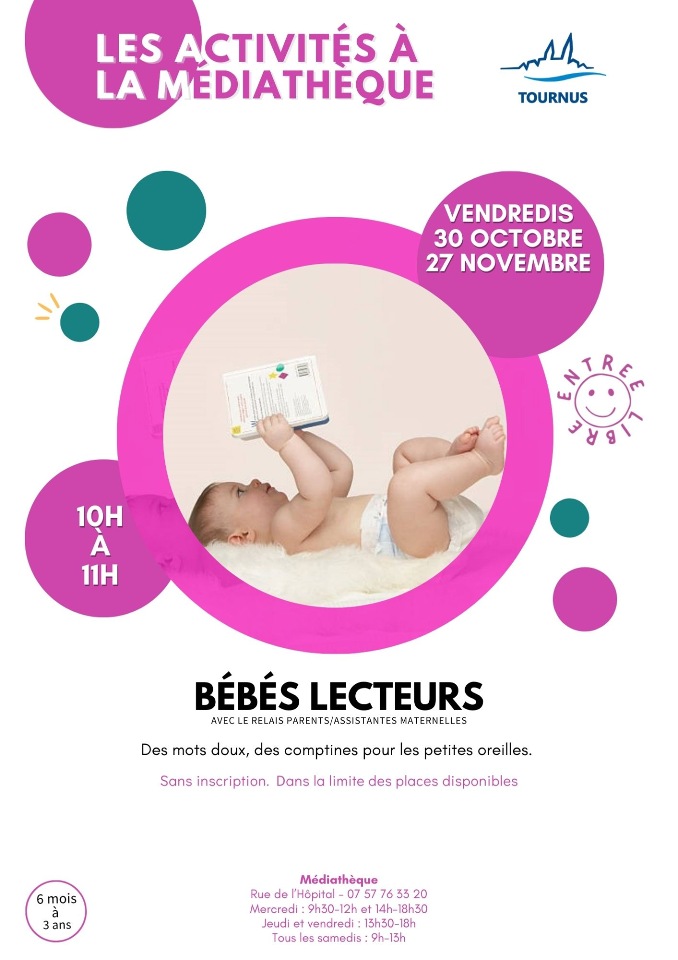 Activités à la médiathèque : Bébés lecteurs pour les tout-petits