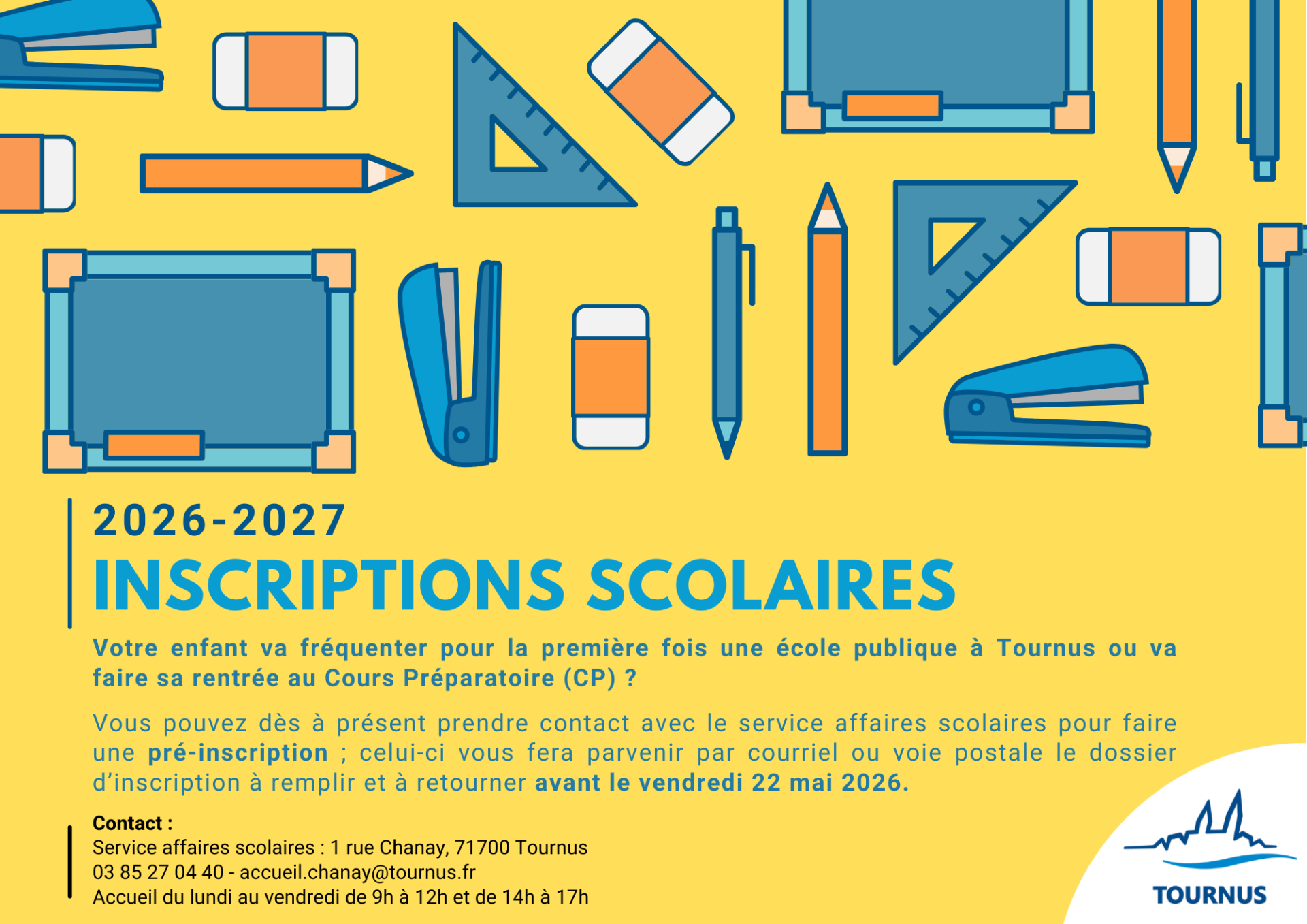 Rentrée scolaire 2026-2027 : inscription du lundi 23 février au vendredi 22 mai 2026