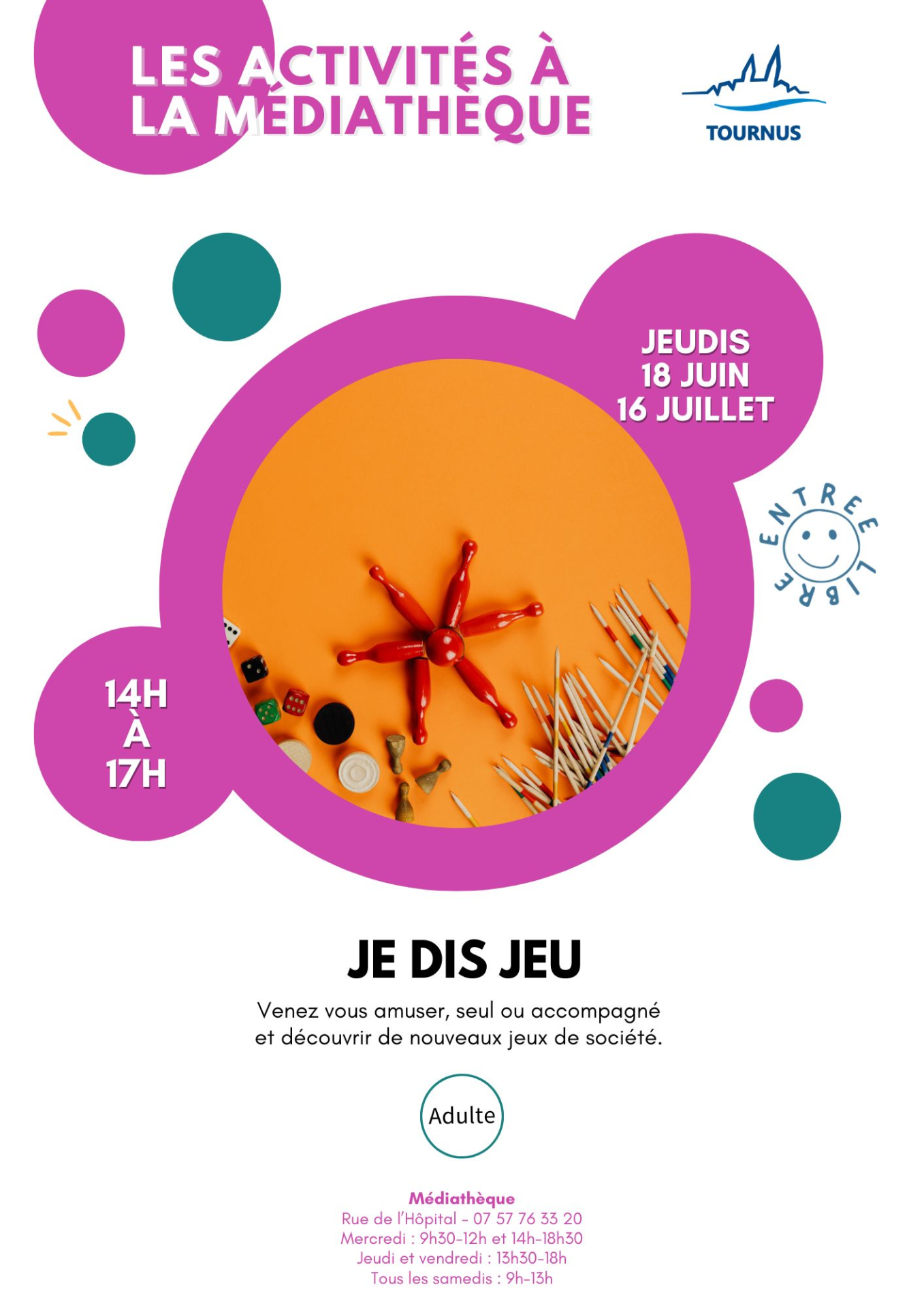 Activités à la médiathèque : Je dis jeu