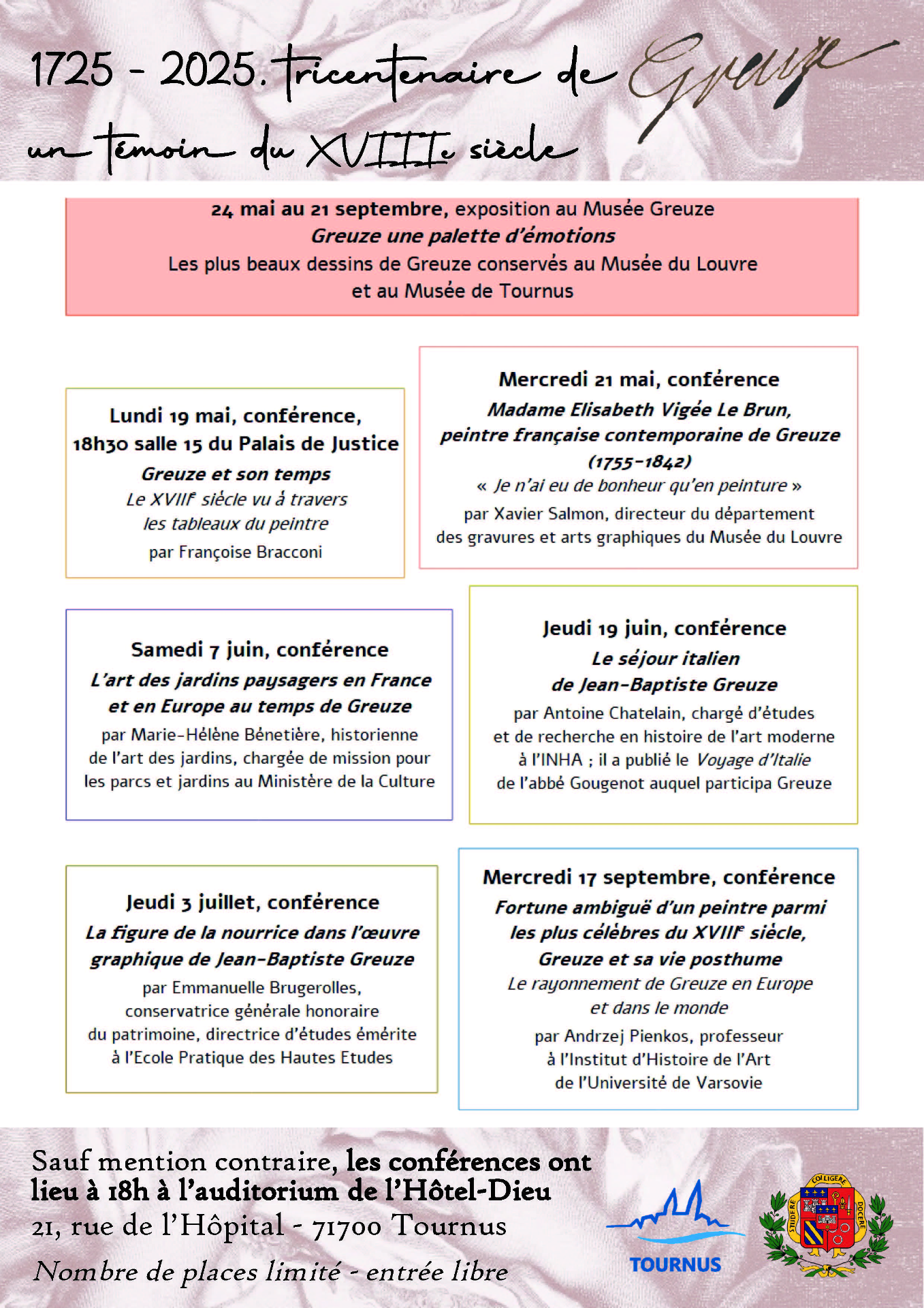 Conférences de la SAAST "Tricentenaire de Greuze, un témoin du XVIIIe siècle"
